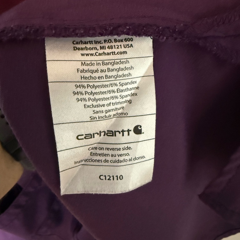Carhartt Force Modern Fit Deep Purple Scrub Set - Picture 8 of 9